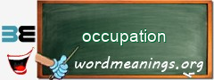 WordMeaning blackboard for occupation